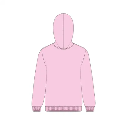 Technical drawing of a basic hoodie